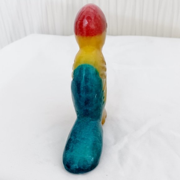 Vintage Onyx Toucan Bird Figurine Tropical Red Yellow Blue Carved Stone 5 in (B) - Picture 3 of 4